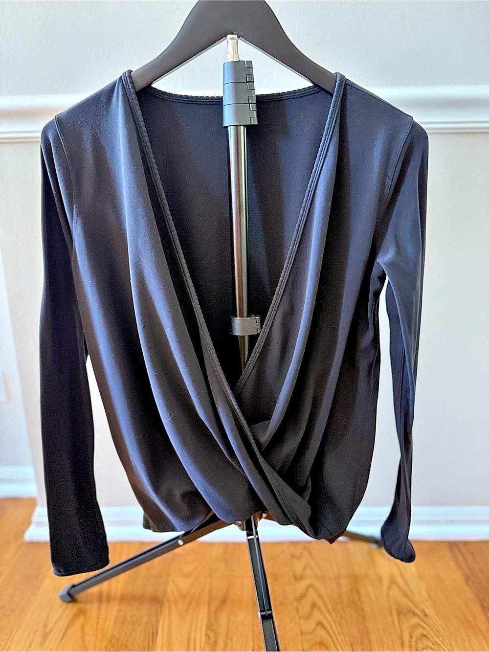 Lululemon Black Long Sleeve Open Back Twist Draped Yoga Top